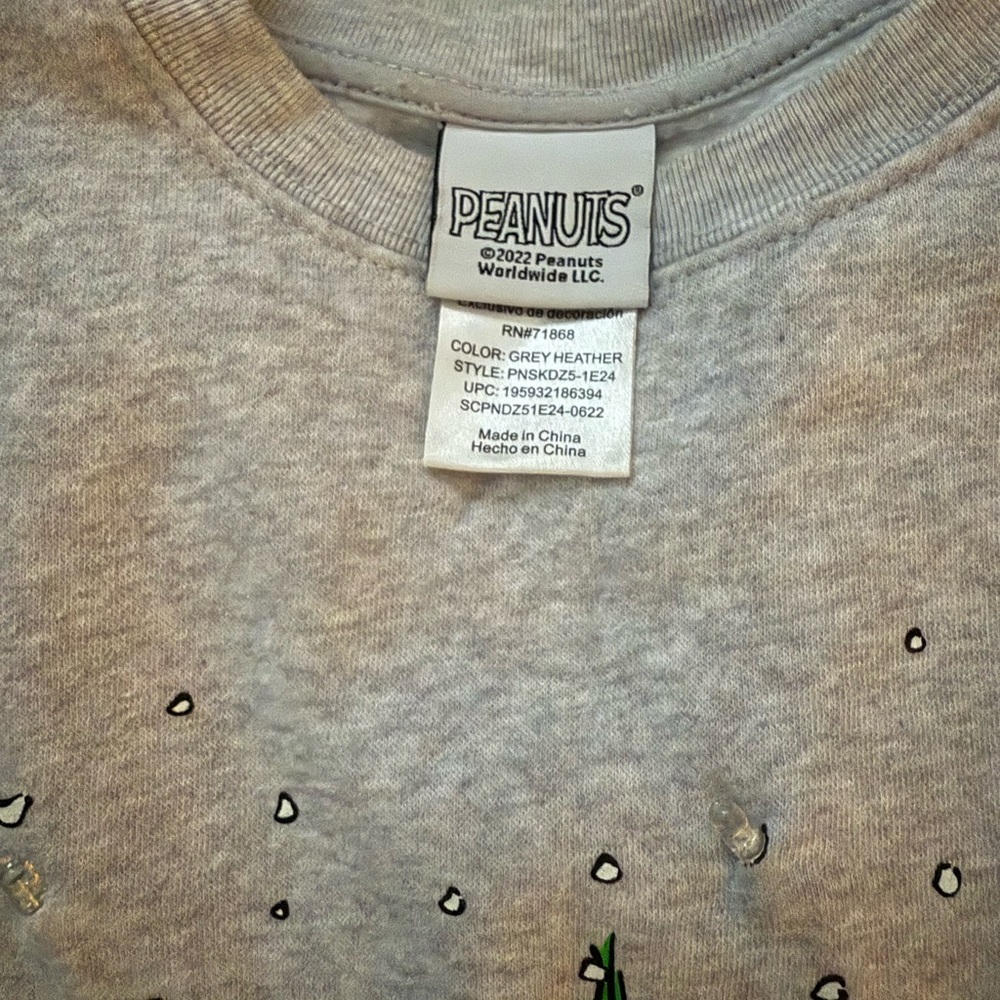 Peanuts Kids Light Up Sweatshirt with Colorful Characters, Grey Heather, Size 8 - Picture 5 of 7